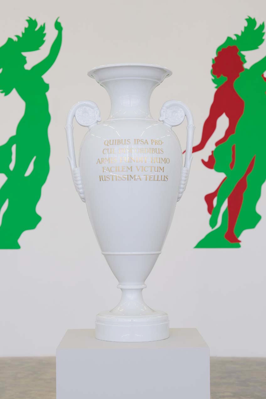 On Whom, Far From ... From Virgil's Georgics (design after Karl Friedrich Schinkel, 1820-30), 2004, Porcelain vase, 70 x 35 cm, Unique