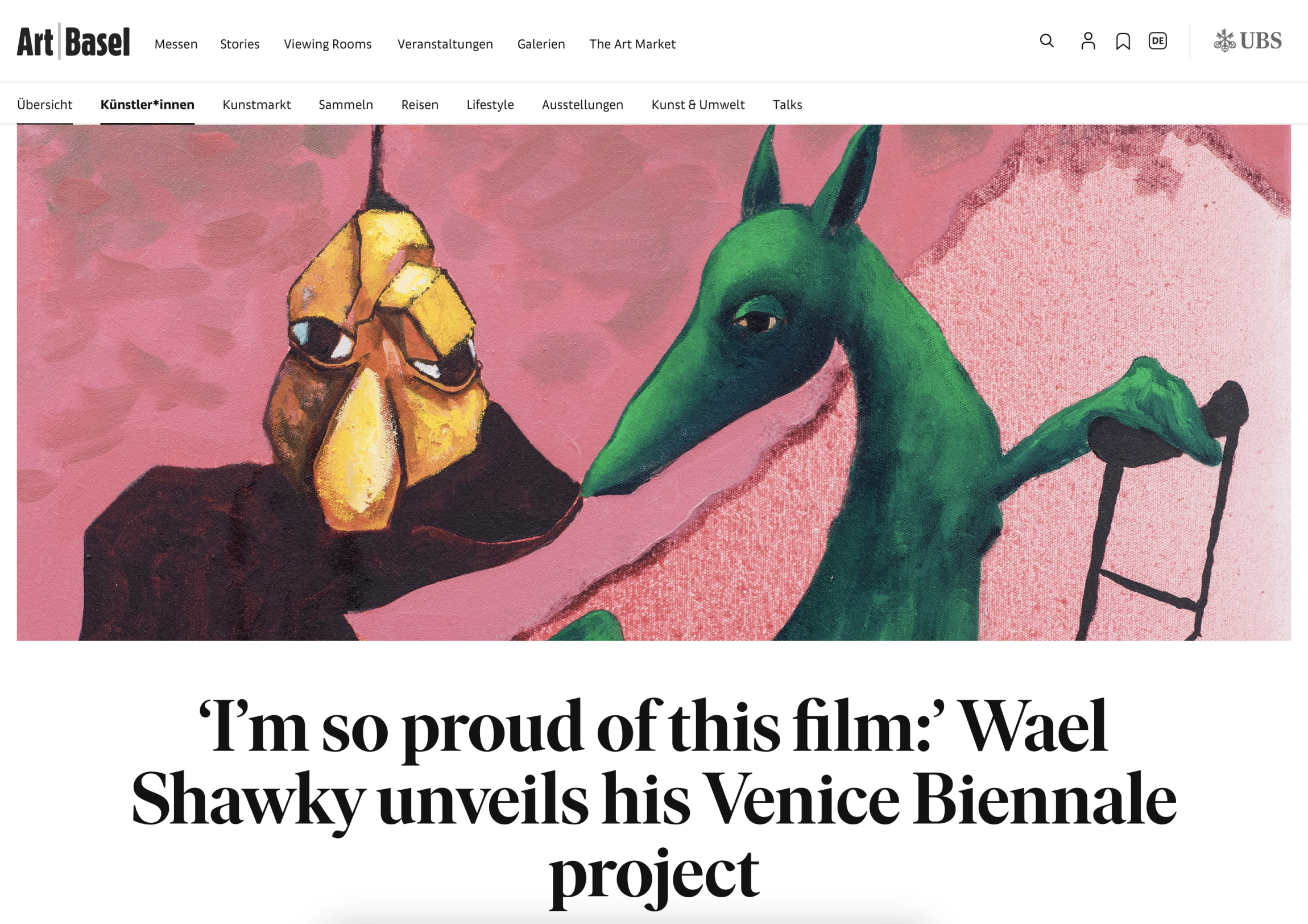 Wael Shawky « ‘I’m so proud of this film:’ Wael Shawky unveils his Venice Biennale project » | via Art Basel, April 9, 2024