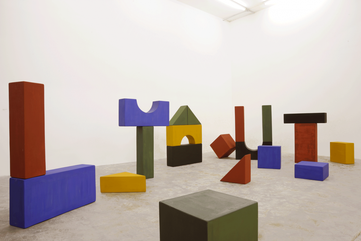 Lyautey Unit Blocks, 2010, wood, paint, dimensions variable. Installation view Sfeir-Semler Gallery, Beirut, 2016