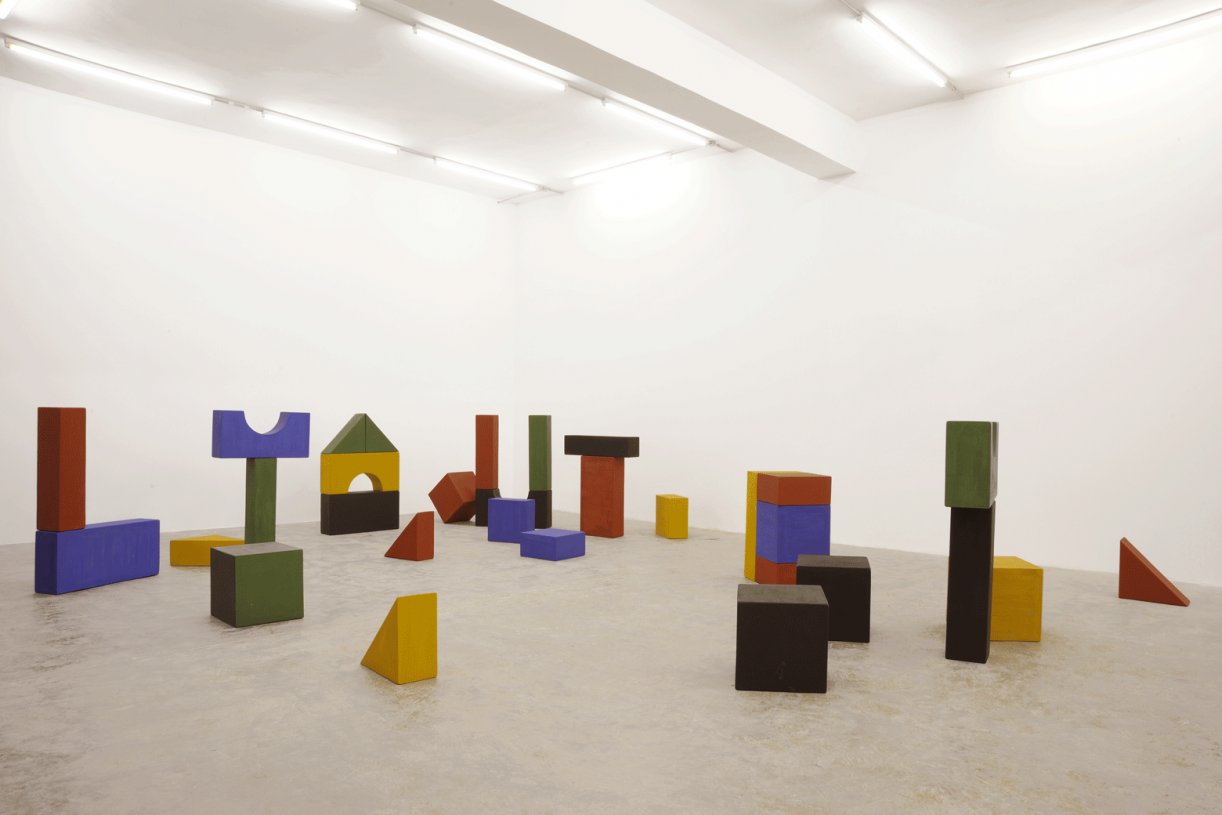 Lyautey Unit Blocks, 2010, wood, paint, dimensions variable. Installation view Sfeir-Semler Gallery, Beirut, 2016