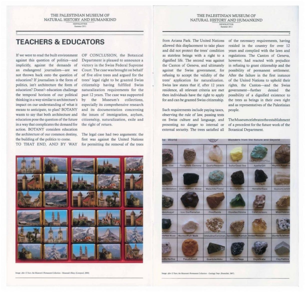 The Palestinian Museum of Natural History and Humankind, Newsletter, Summer 2011