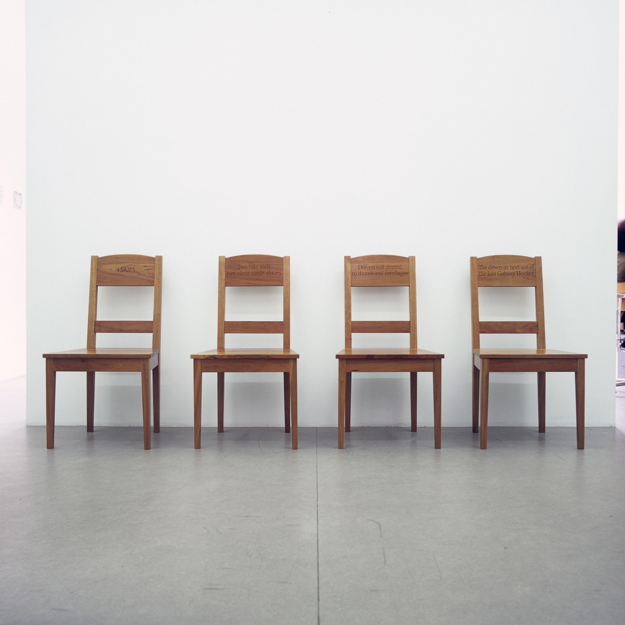 Sails, 2000 with Adam Jackson, 4 cherry wood chairs, 92 x 50 x 43 cm each