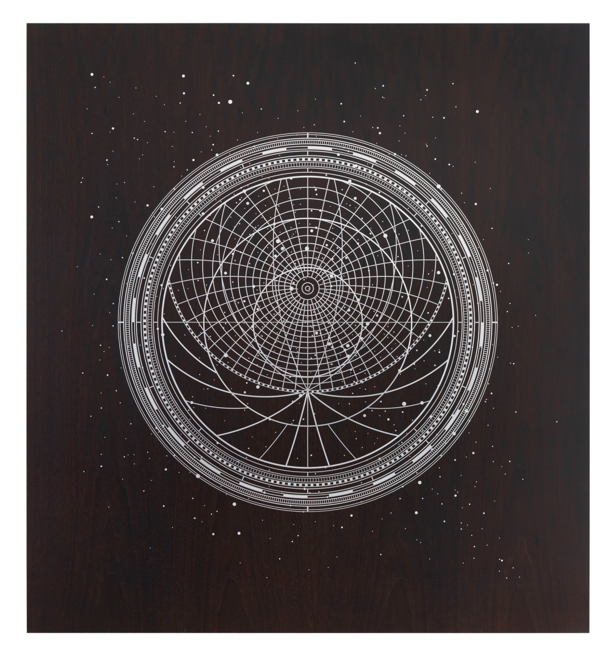 Timo Nasseri, It's Alway Night, Or We Wouldn't Need Light (Hypatia von Alexandria), 2014, Wood and stainless steel, 130 x 120 x 8 cm