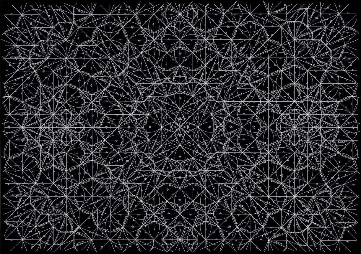 Timo Nasseri, One and One #7, 2008, White ink on pigmented paper, 60 x 80 cm