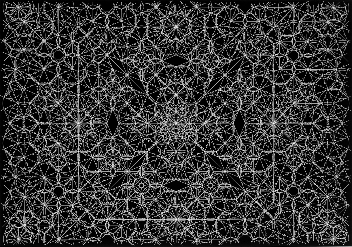 Timo Nasseri, One and One #8, 2009, White ink on pigmented paper, 74 x 99 cm