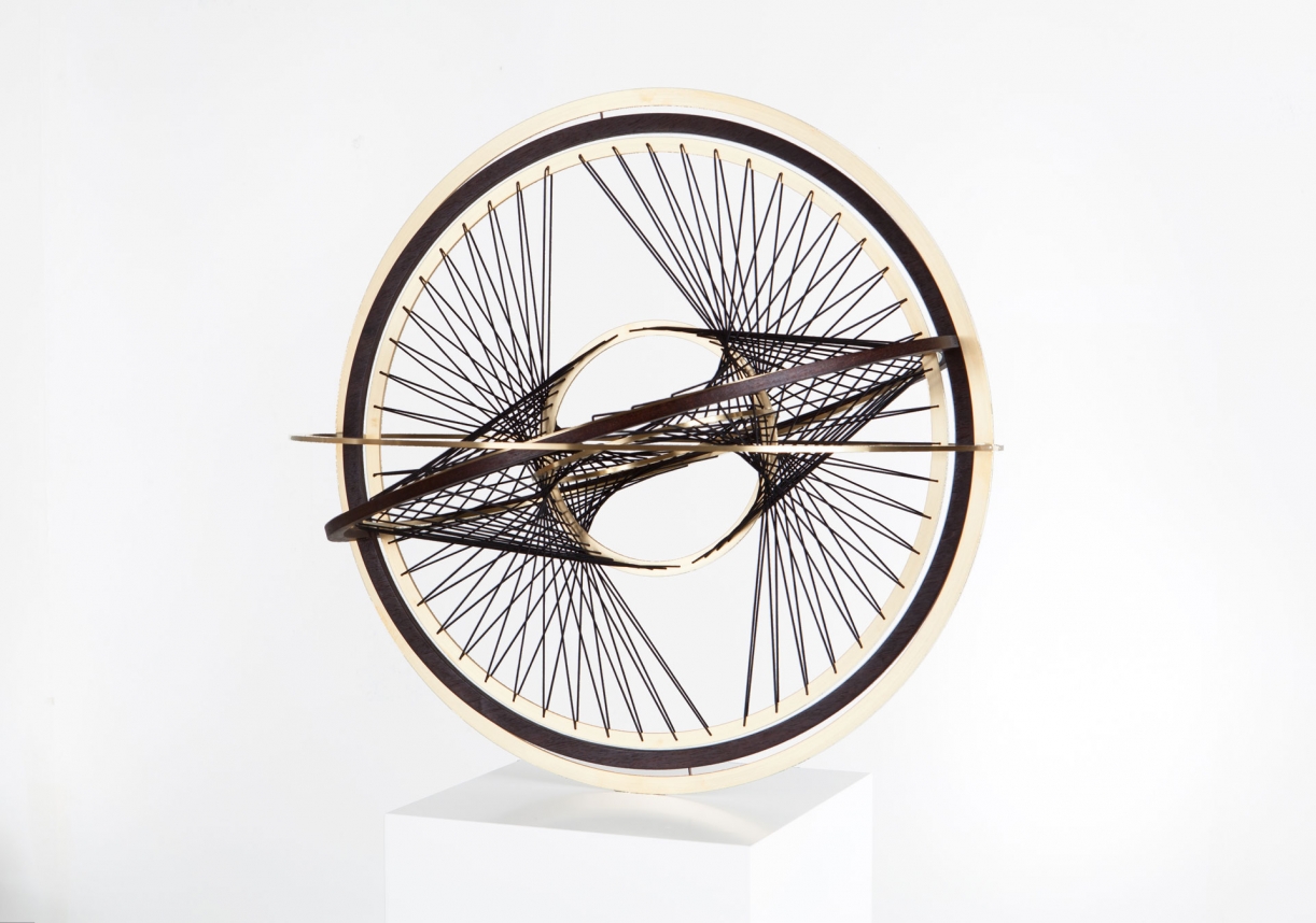 Timo Nasseri, Pion, 2015, Wood, brass, thread, 55 x 55 x 55 cm, Edition 3 + 1 AP