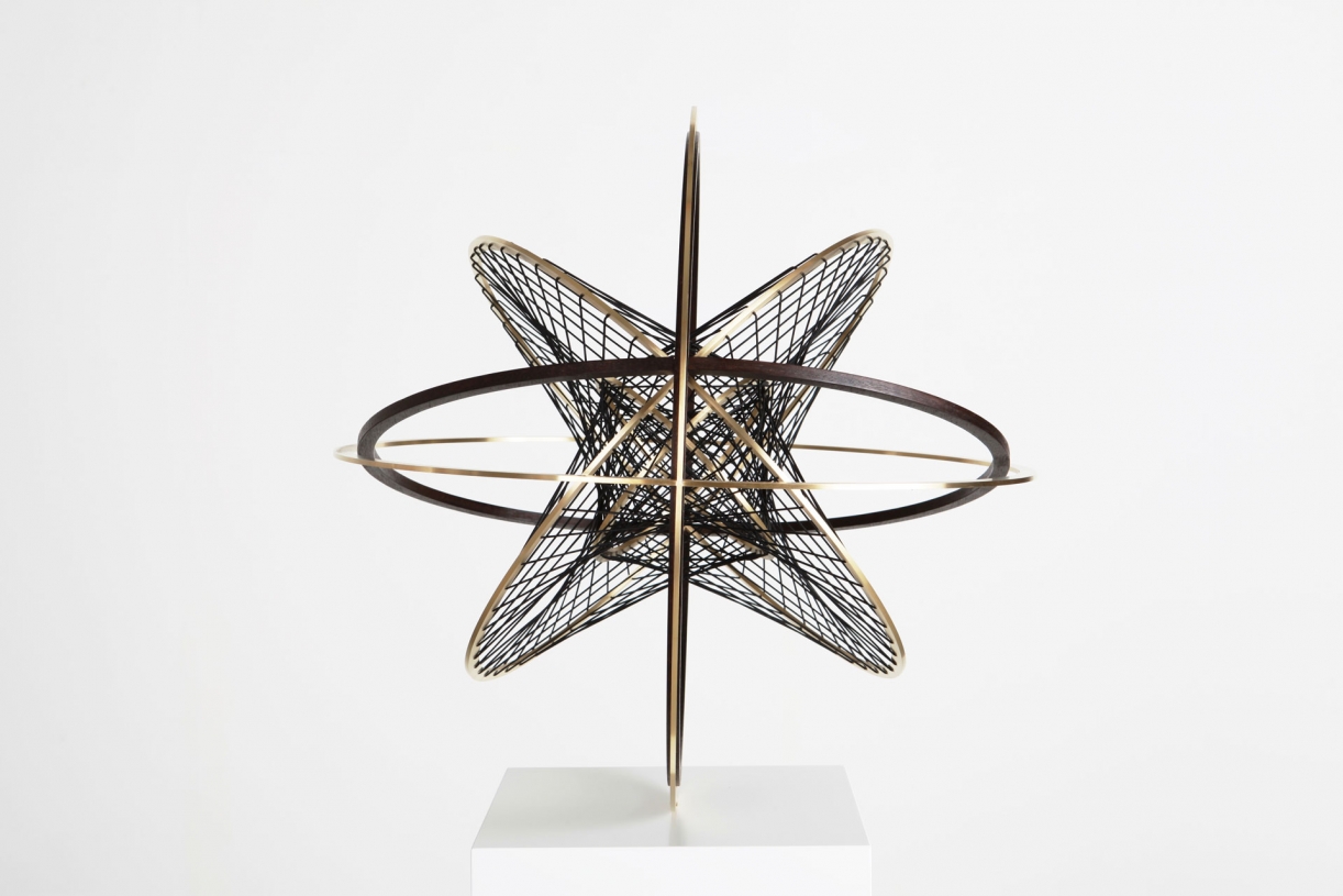 Timo Nasseri, Pion, 2015, Wood, brass, thread, 55 x 55 x 55 cm, Edition 3 + 1 AP