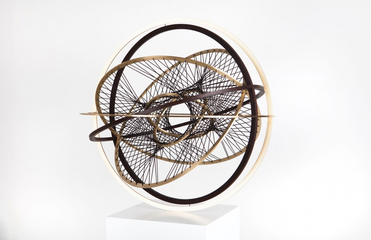 Timo Nasseri, Pion, 2015, Wood, brass, thread, 55 x 55 x 55 cm, Edition 3 + 1 AP