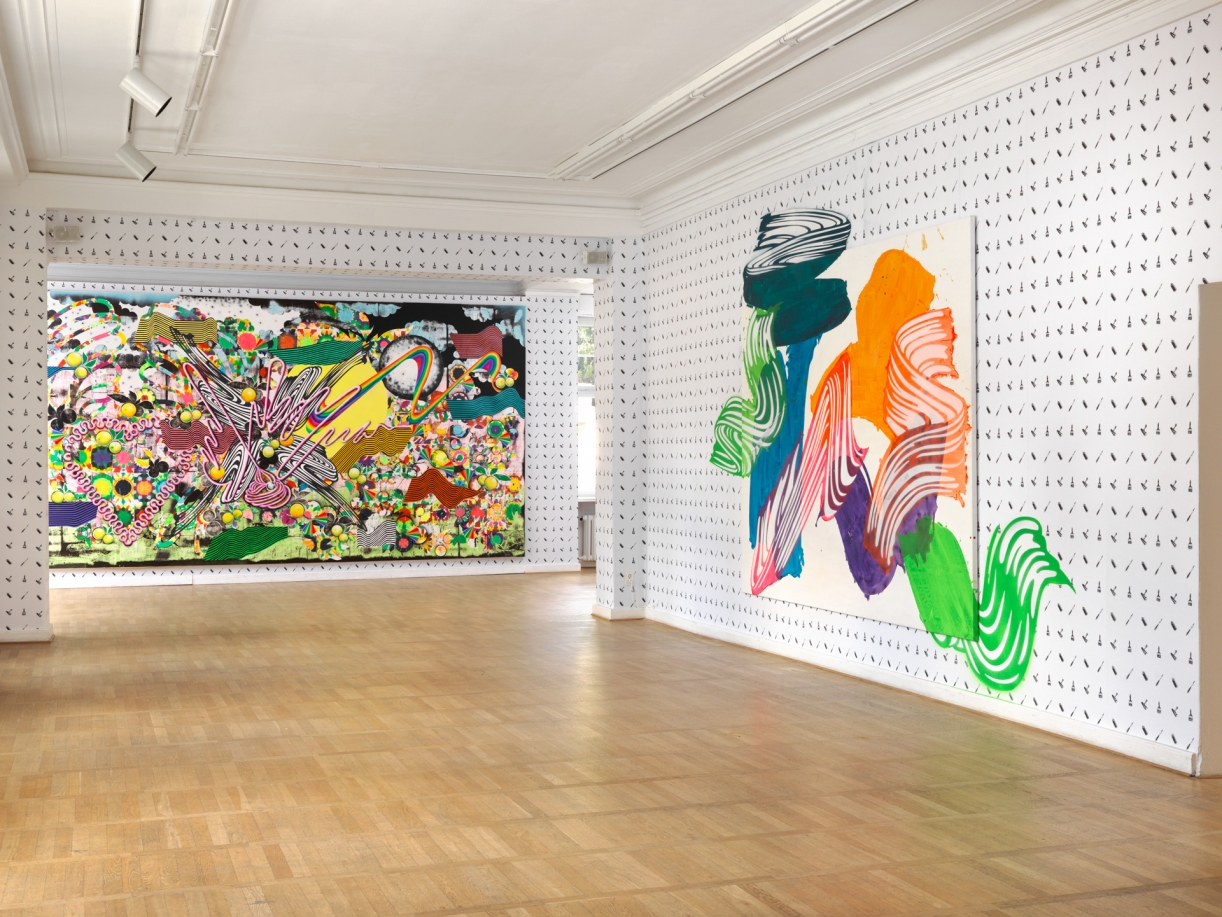 Christine Streuli, Nonstoppainting, Ausstellungsansicht, Haus am Waldsee, 2013, Foto: Bernd Borchardt