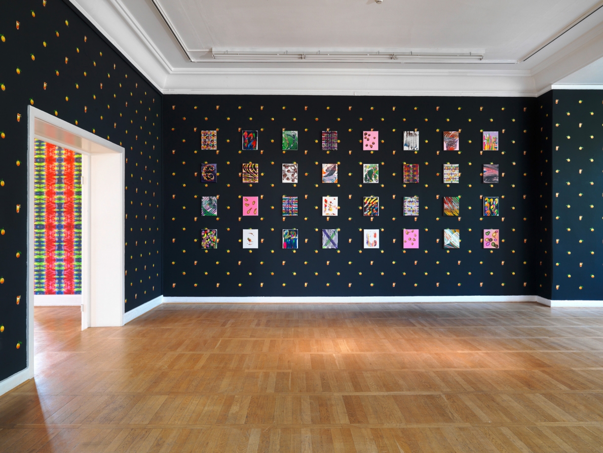 Christine Streuli, Nonstoppainting, Ausstellungsansicht, Haus am Waldsee, 2013, Foto: Bernd Borchardt