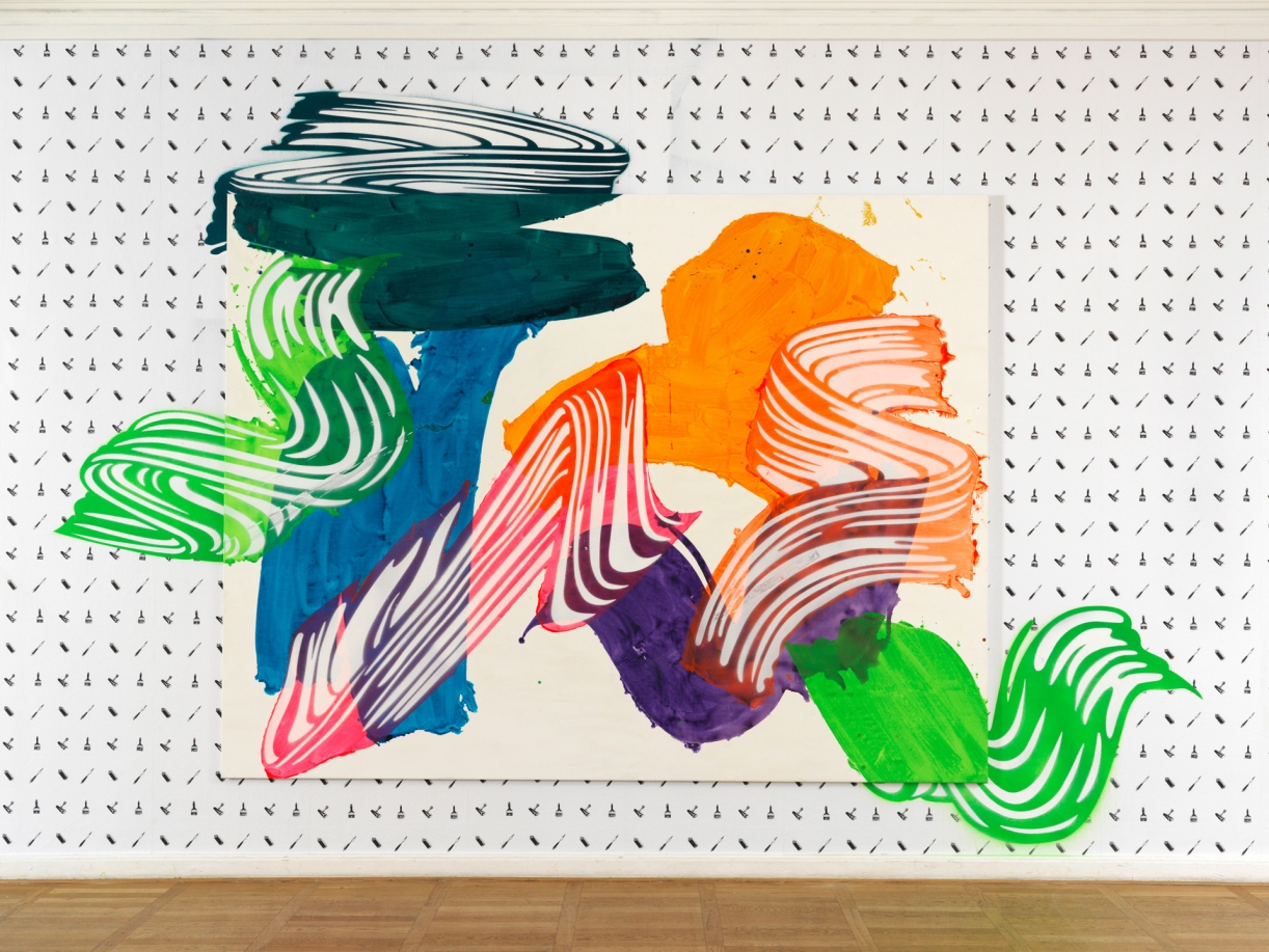 Christine Streuli, Nonstoppainting, Ausstellungsansicht, Haus am Waldsee, 2013, Foto: Bernd Borchardt