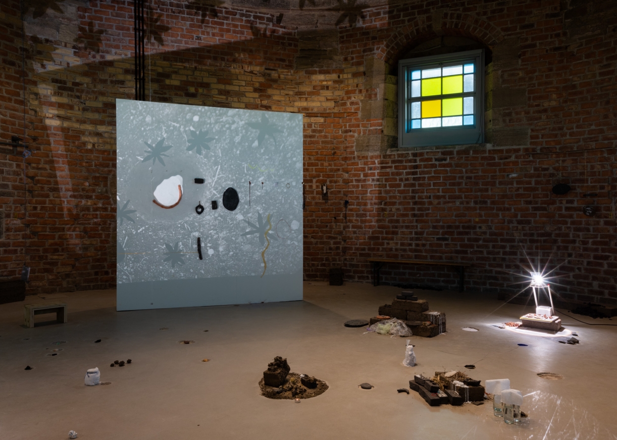 Dineo Seshee Bopape, [when spirituality was a baby], 2018, Installation view, Collective-Gallery, Edinburgh, 2018. Photo: Tom Nolan