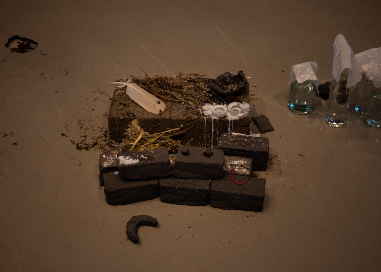 Dineo Seshee Bopape, [when spirituality was a baby], 2018, Installation view, Collective-Gallery, Edinburgh, 2018. Photo: Tom Nolan