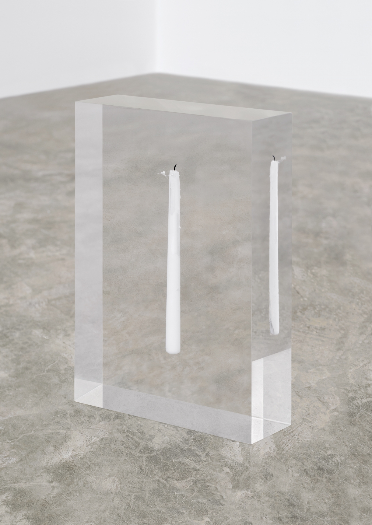 Tarik Kiswanson, Respite, 2020, Clear resin cast with candle, unique, 40 x 28 x 9 cm