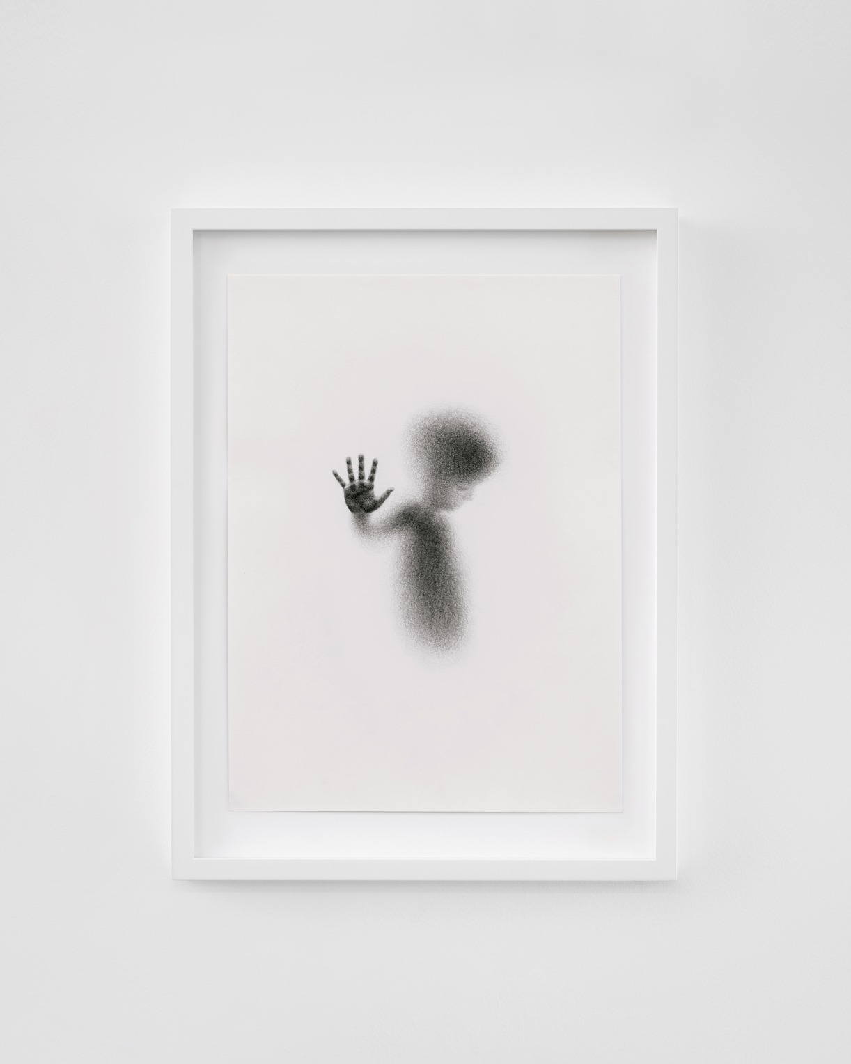 The Window(2), 2022, charcoal drawing on paper, 50 x 37.6 x 3.4 cm