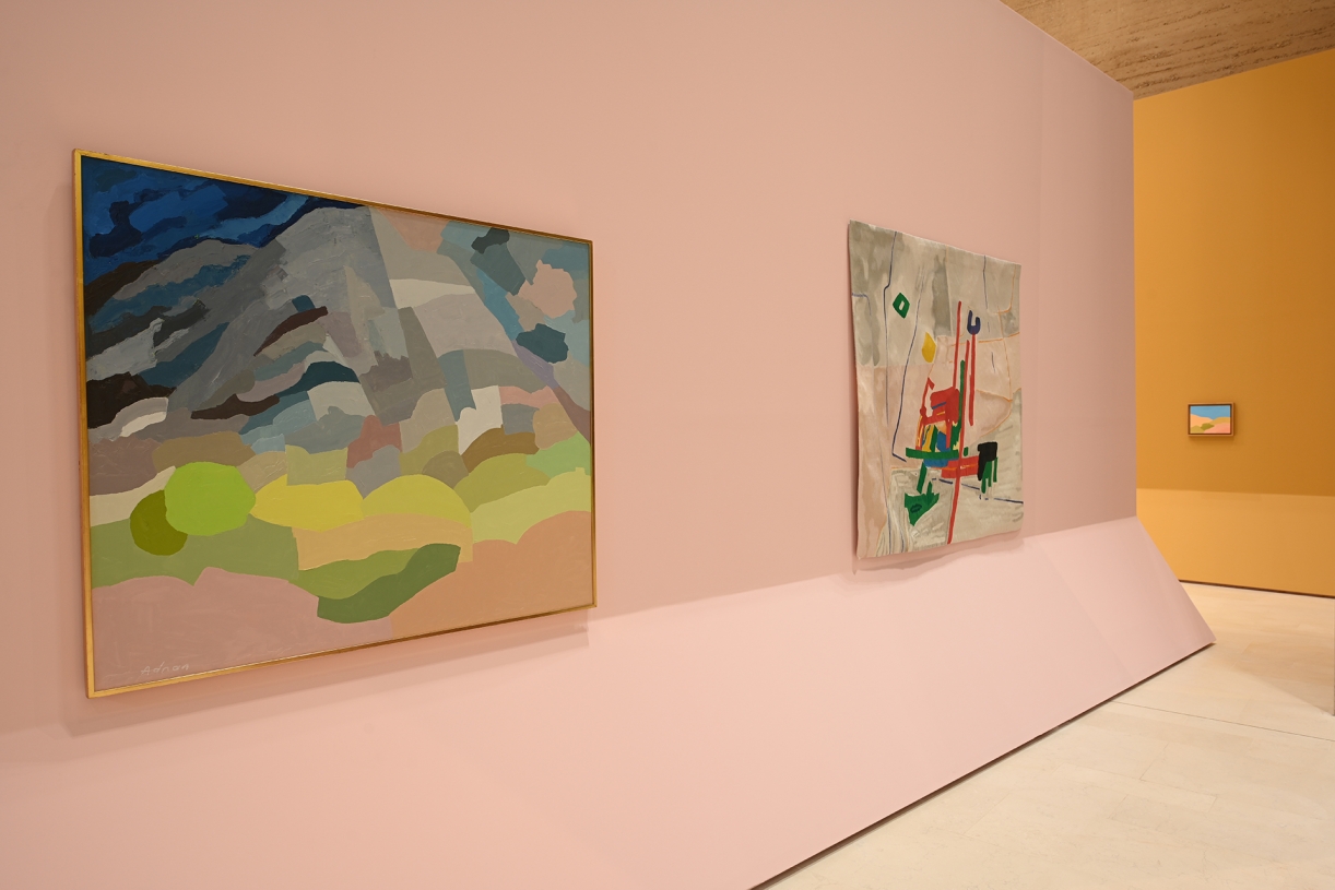 Etel Adnan: Between East and West, Exhibition view King Abdulaziz Center for World Culture (Ithra) 2024