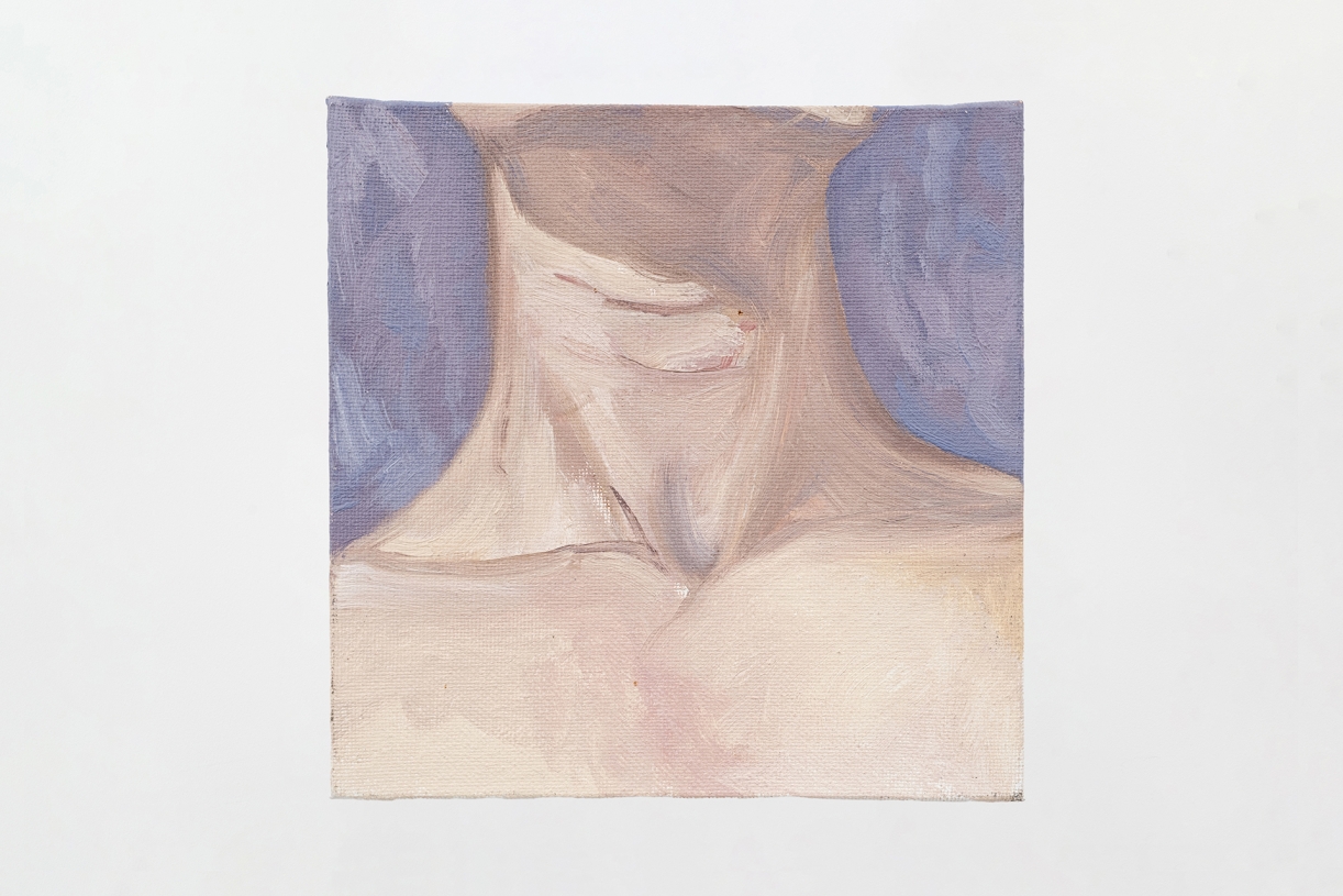 Neck, 2020, Oil on cardboard, 15 × 15 cm