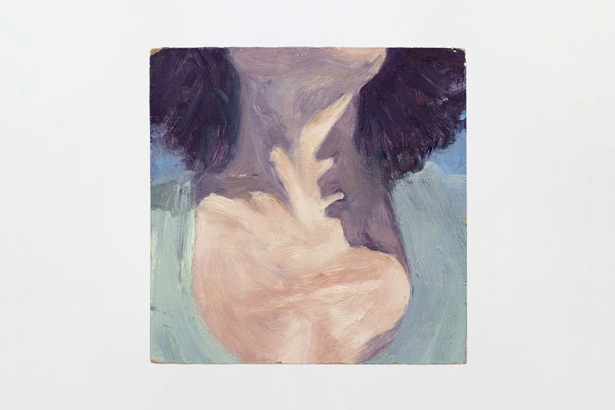 Neck, 2023, Oil on cardboard, 15 × 15 cm