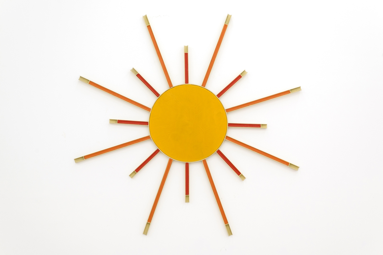 Sun, 2024, Beeswax, oil paint on iron and wood