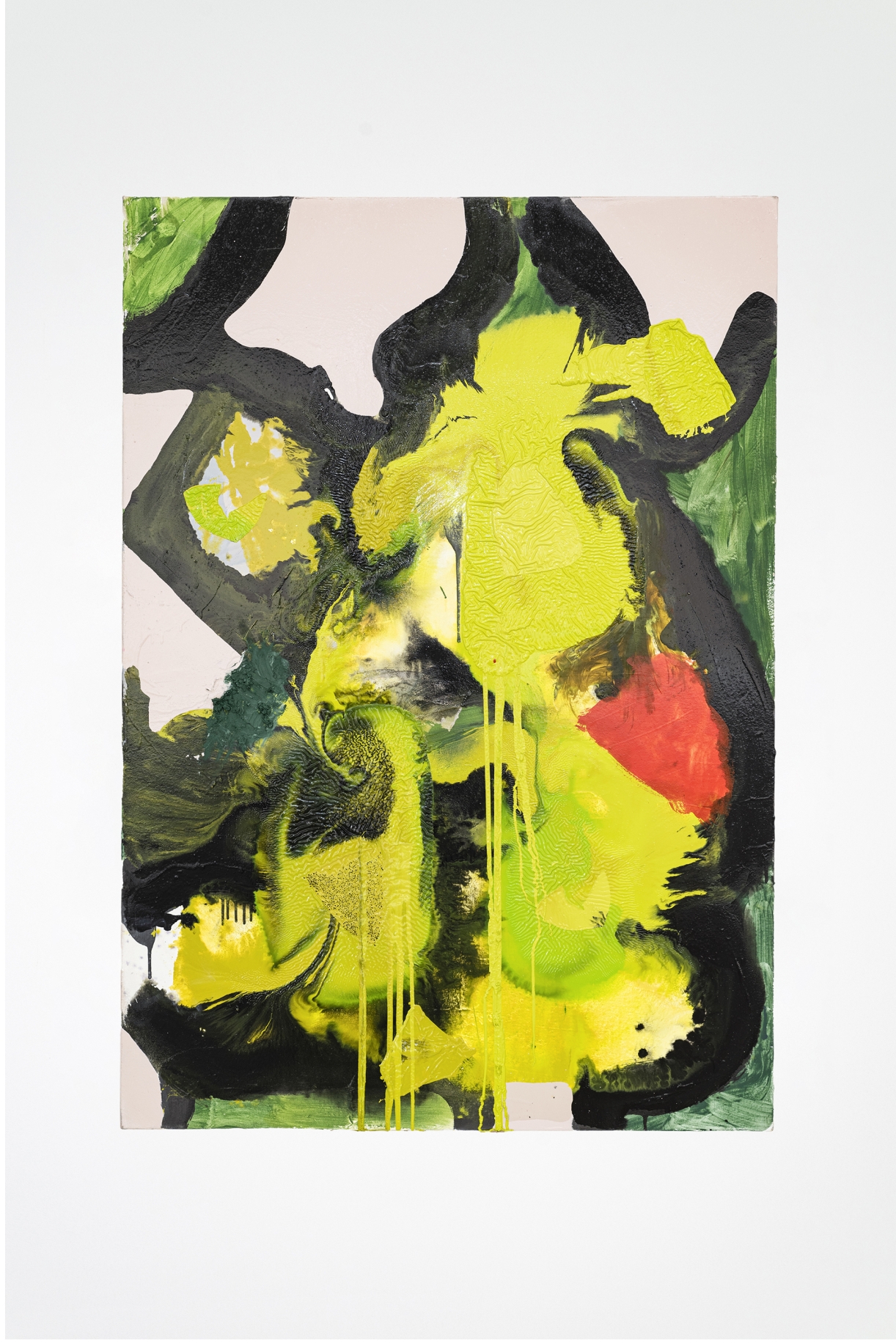 Molting, 2023 Oil, household gloss paint on canvas 152,4 × 106 cm