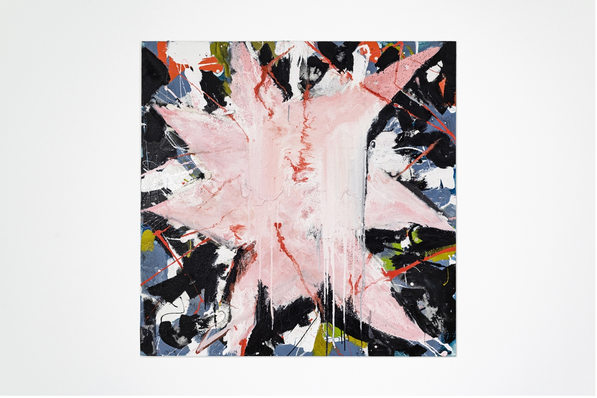 Zero Crossing, 2023 Painting, mixed media on canvas 150 × 150 cm
