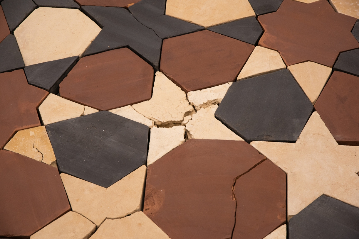 Standing by the Ruins (Detail), 2024, Compressed Earth, Courtesy the artist & Sfeir-Semler Gallery