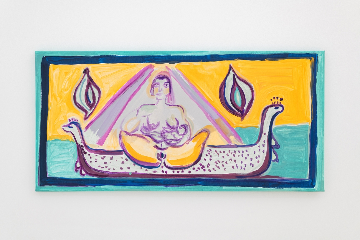 When Elissa's women emerged 4, 2025, Acrylic on canvas, 60 x 123 cm