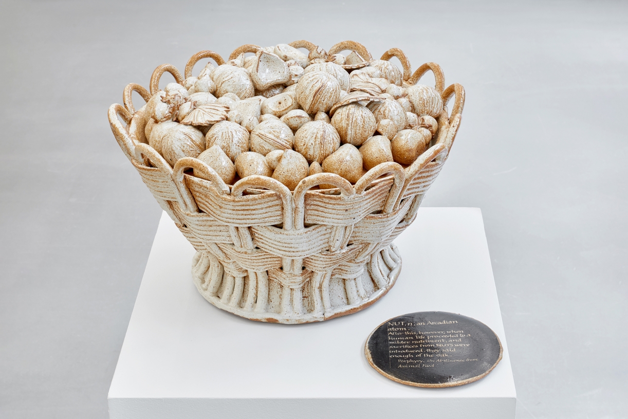 Ian Hamilton Finlay, NUT, n. AN ARCADIAN ATOM, 1986 with David Ballantyne, Ceramic, 21 x 35 cm diameter