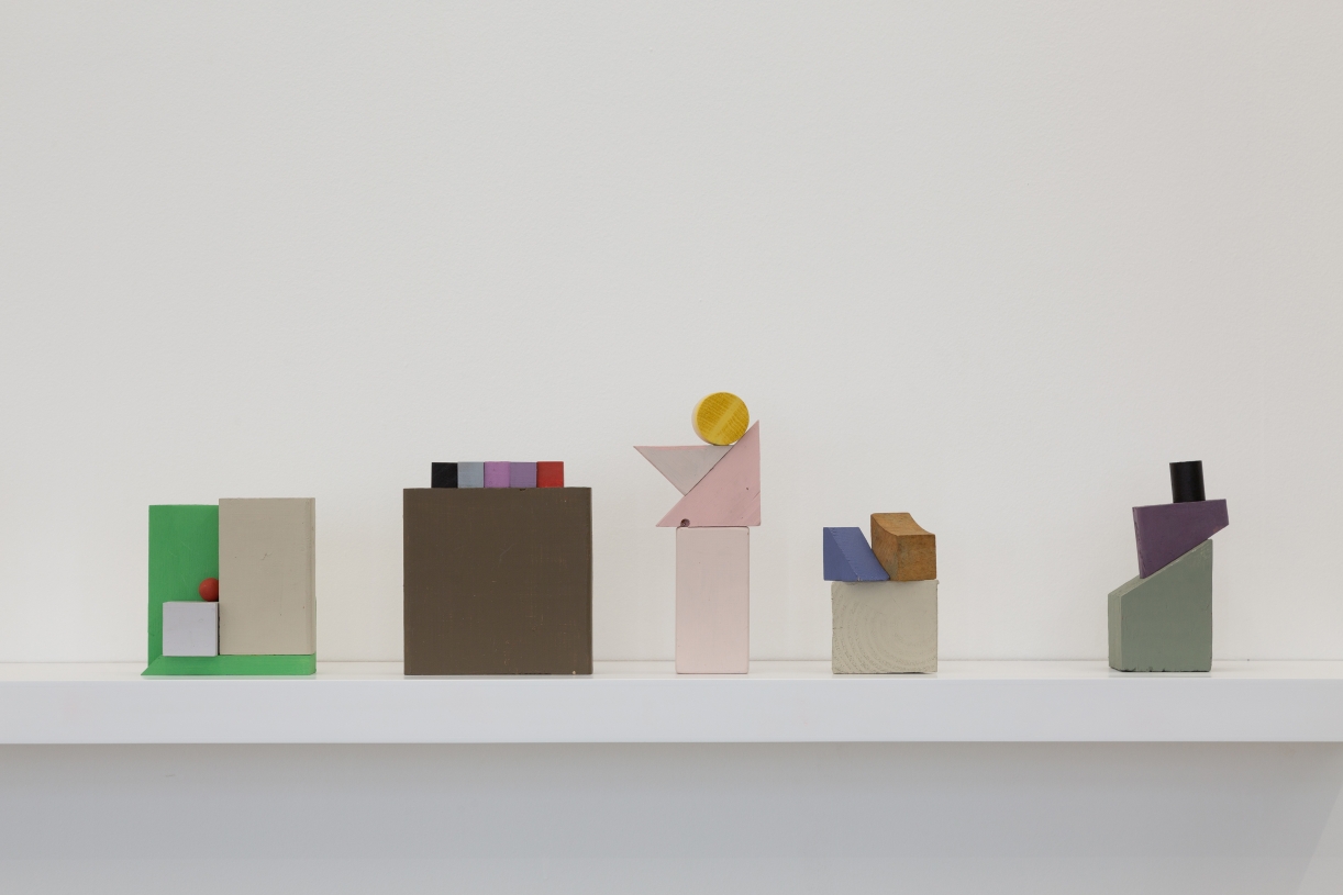 Tiptoe Through The Tulips (Homage To Tiny Tim), 2024, wood, paint, various dimensions; c.a. 22.5 × 13.5 × 6.75 each, unique