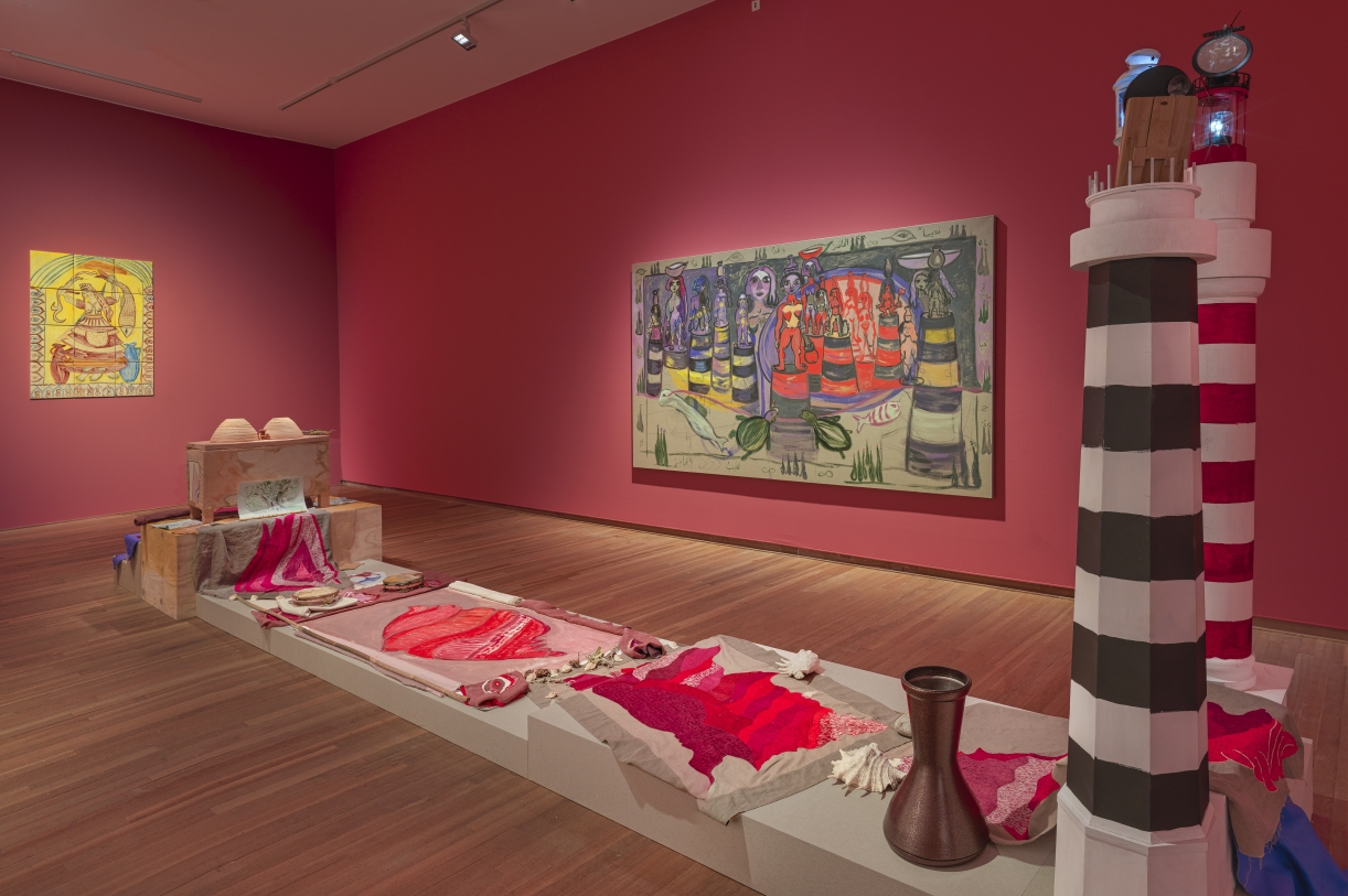 Installation view, Mounira Al Solh: A land as big as her skin, 2025, The Bonnefanten Museum, Maastricht, Netherlands