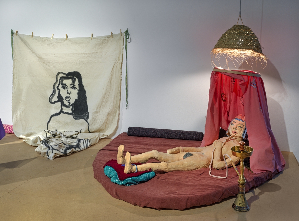 Installation view, Mounira Al Solh: A land as big as her skin, 2025, The Bonnefanten Museum, Maastricht, Netherlands