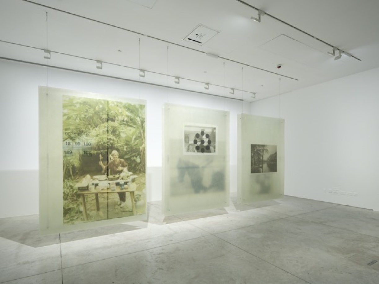 Kupol LR 3303 Talisman 01, 02 and 03, 2024, fiberglass and polyester resin (Kupol LR 3303 manufactured by United Oil Projects Company, Kuwait), photocopy paper, ink, stainless steel bolts, 243 x 183 x 15 cm each, Photo: Danko Stjepanovic
