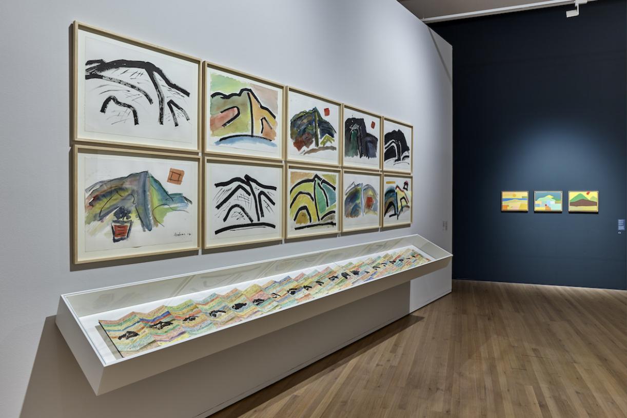 Etel Adnan, 2018, Exhibition view, Zentrum Paul Klee, Bern