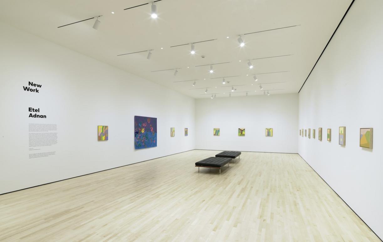 New Work: Etel Adnan, 2018, Exhibition view, SFMOMA