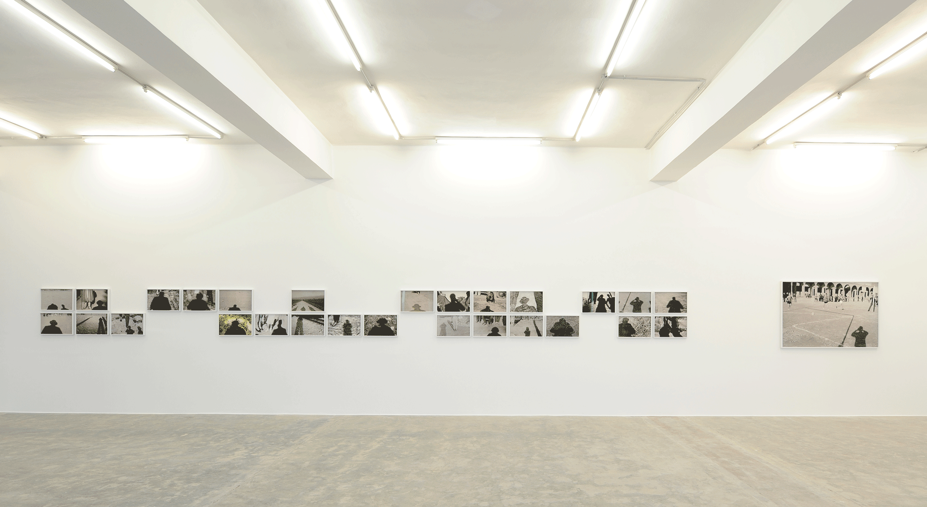 A Photographer's Shadow, 2017, 28 pigment inkjet prints on Photo Rag Hahnemuehle paper, various dimensions. Installation view Sfeir-Semler Gallery, Beirut