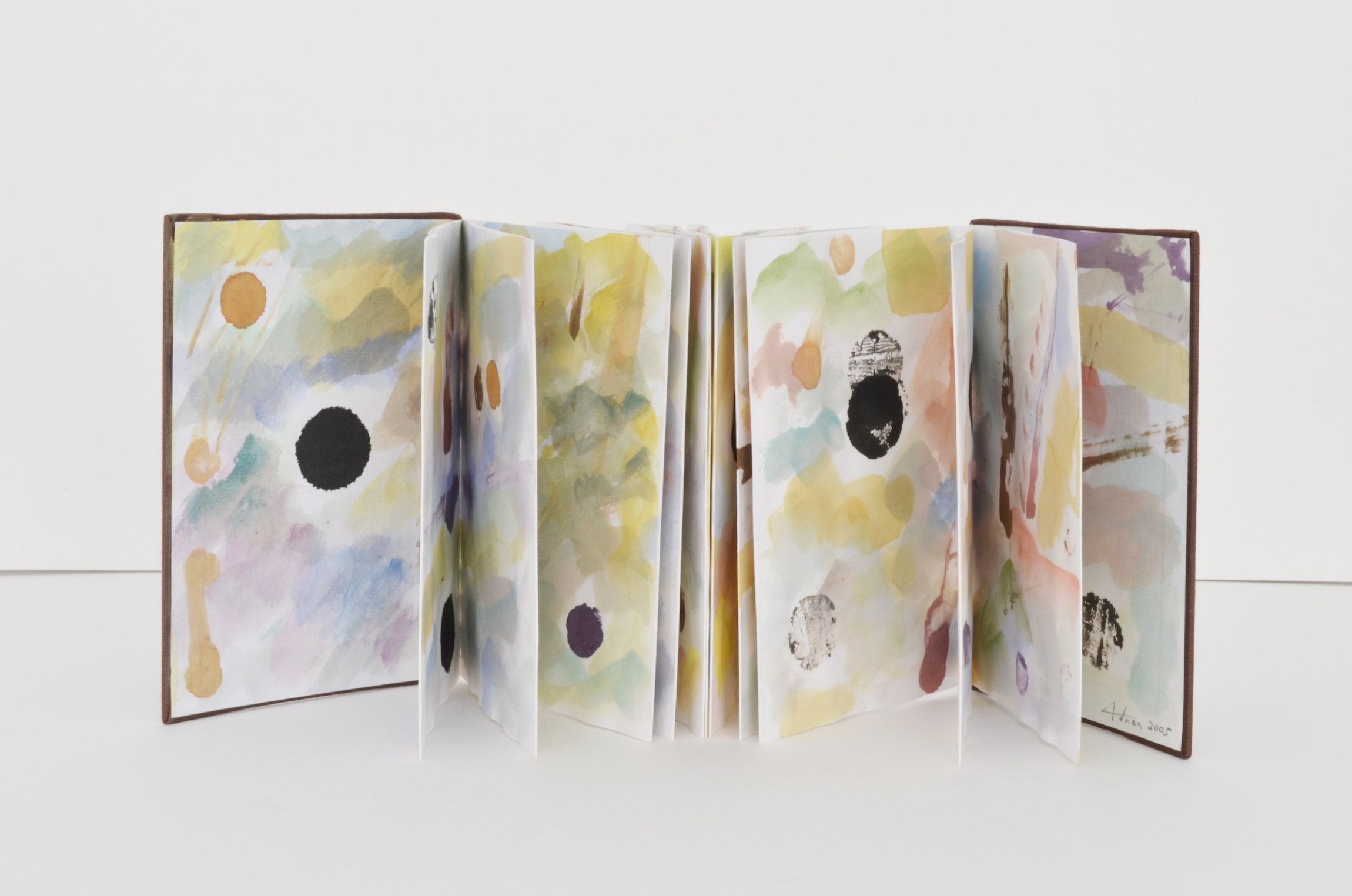 Untitled, 2005, Folded leporello book, watercolor and ink on paper, closed 18 x 12 cm, 24 pages, Max extension 280 cm