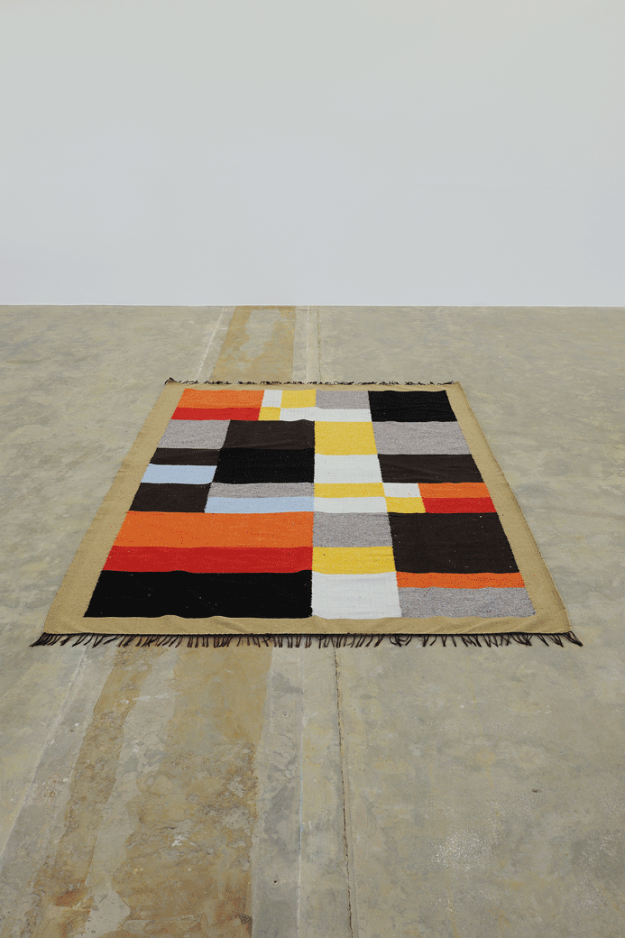 Untitled (carpet handmade in collaboration with Darna's women weaving workshop), 2015, Cotton wool, 243 x 169 cm