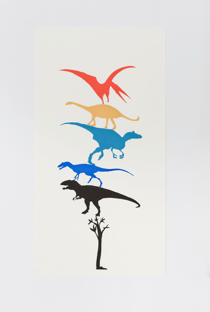Untitled (Dinosaur Woodblock Prints), 2013, Woodblock Print, 90.8 x 50.8 cm