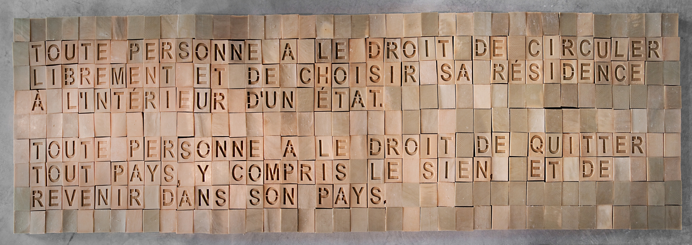 L'homme ne vit pas seulement de pain (Man does not live on bread alone), 2012, Soap, 81 x 253 x 4 cm, base: 283.5 x 111 x 10 cm, Ed. 5 + 2 AP