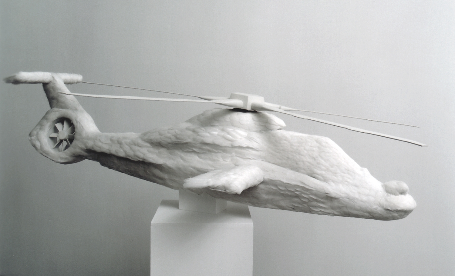 Timo Nasseri, Comanche, 2006, Feathers, resin, styrofoam, wooden plinth, 175 x 190 x 40 cm, Unique