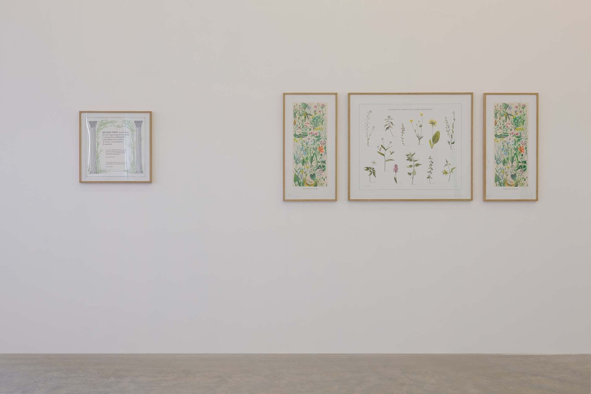 Revolution, n., 1986 with Gary Hincks, Lithograph, 43.3 x 43.3 cm, Ed. 250; Flower Clock, 2004 with György Olajos, Inkjet print on Japanese paper, 30.8 x 70 cm, Ed. 250; Les femmes de la révolution after Anselm Kiefer, 1992 with Gary Hincks, Lithograph, 70 x 82 cm, Ed. 50