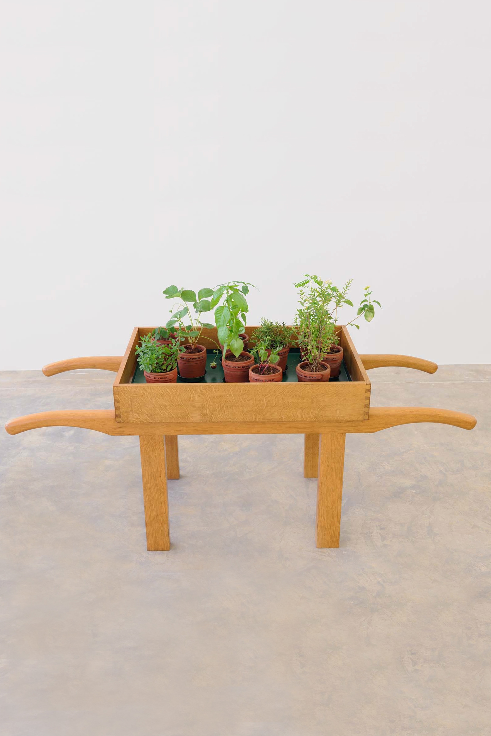 Women of the Revolution, 1993 with Keith Brookwell, Flower stand, 10 ceramic wildflower pots, 140 x 150.5 x 60 cm, Unique