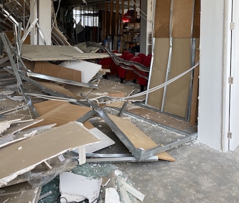 Beirut gallery, clean-up in progress