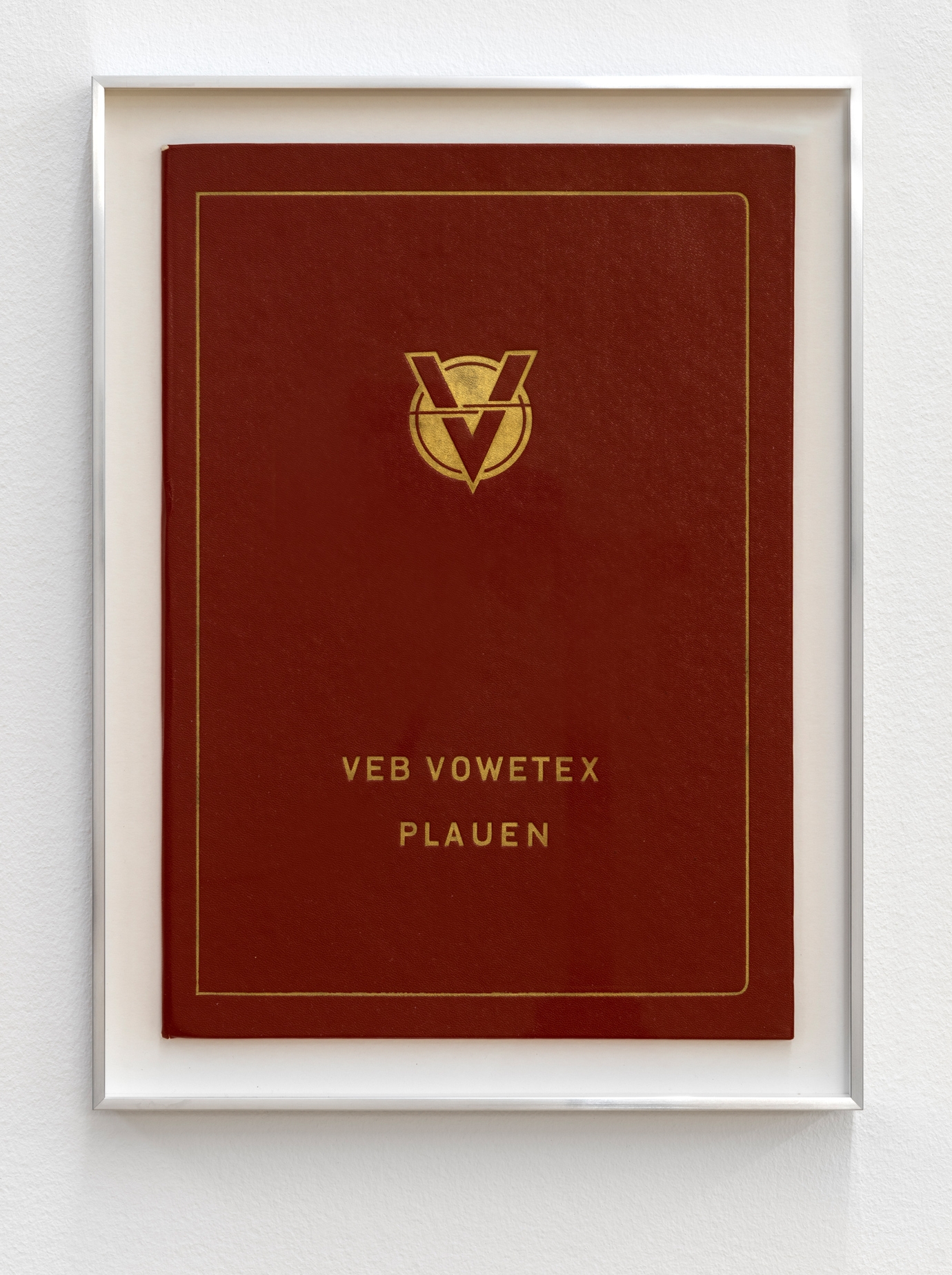 Sung Tieu, In Your Honour, 2022, Certificate folder from VEB Vowetex Plauen, 36 x 28 cm (framed), Unique