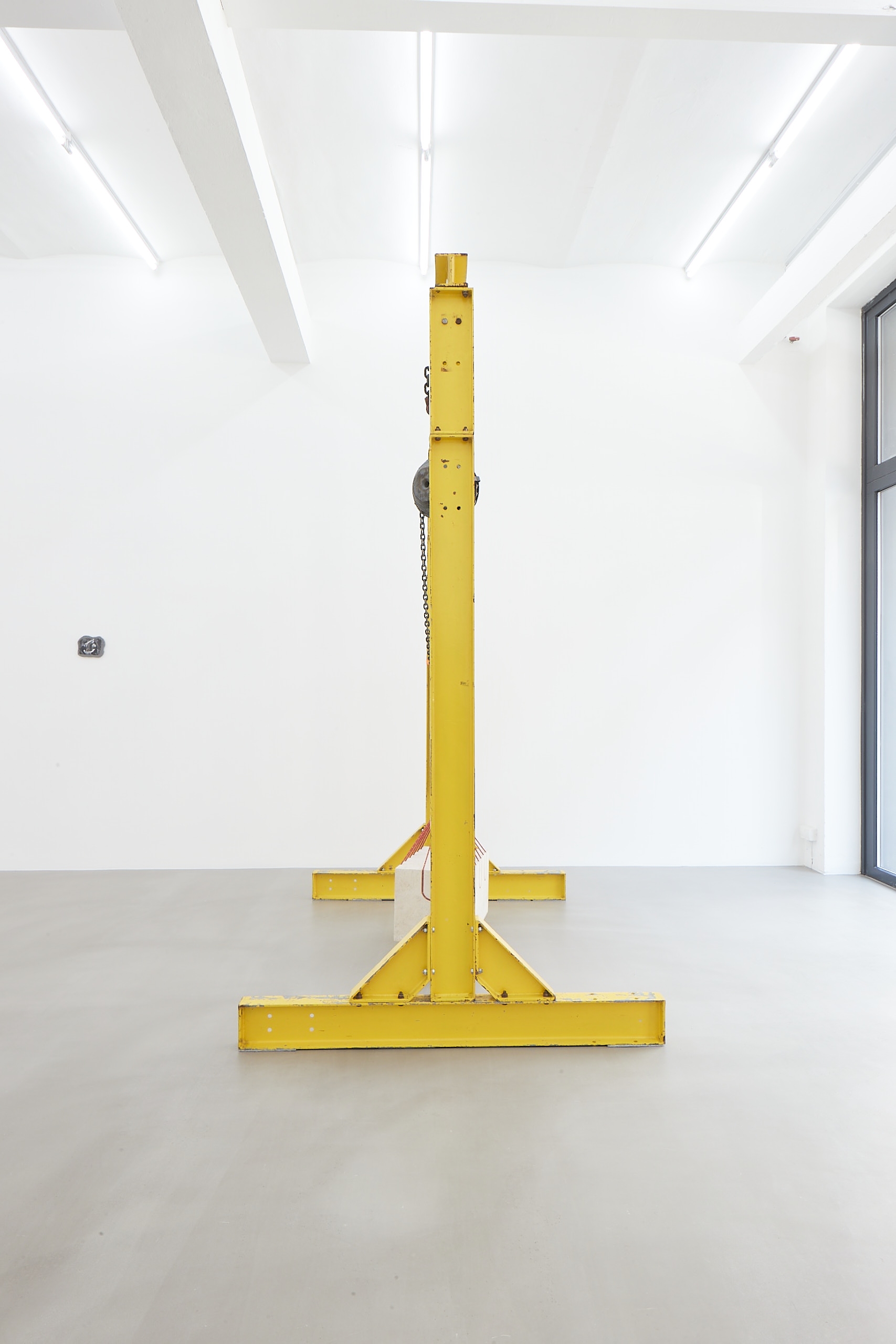 Akram Zaatari, Tabnit-Monolith, 2022, Spuma Limestone, Bchaaleh, North Lebanon, Crane, stone: 34 x 69 x 32 cm
