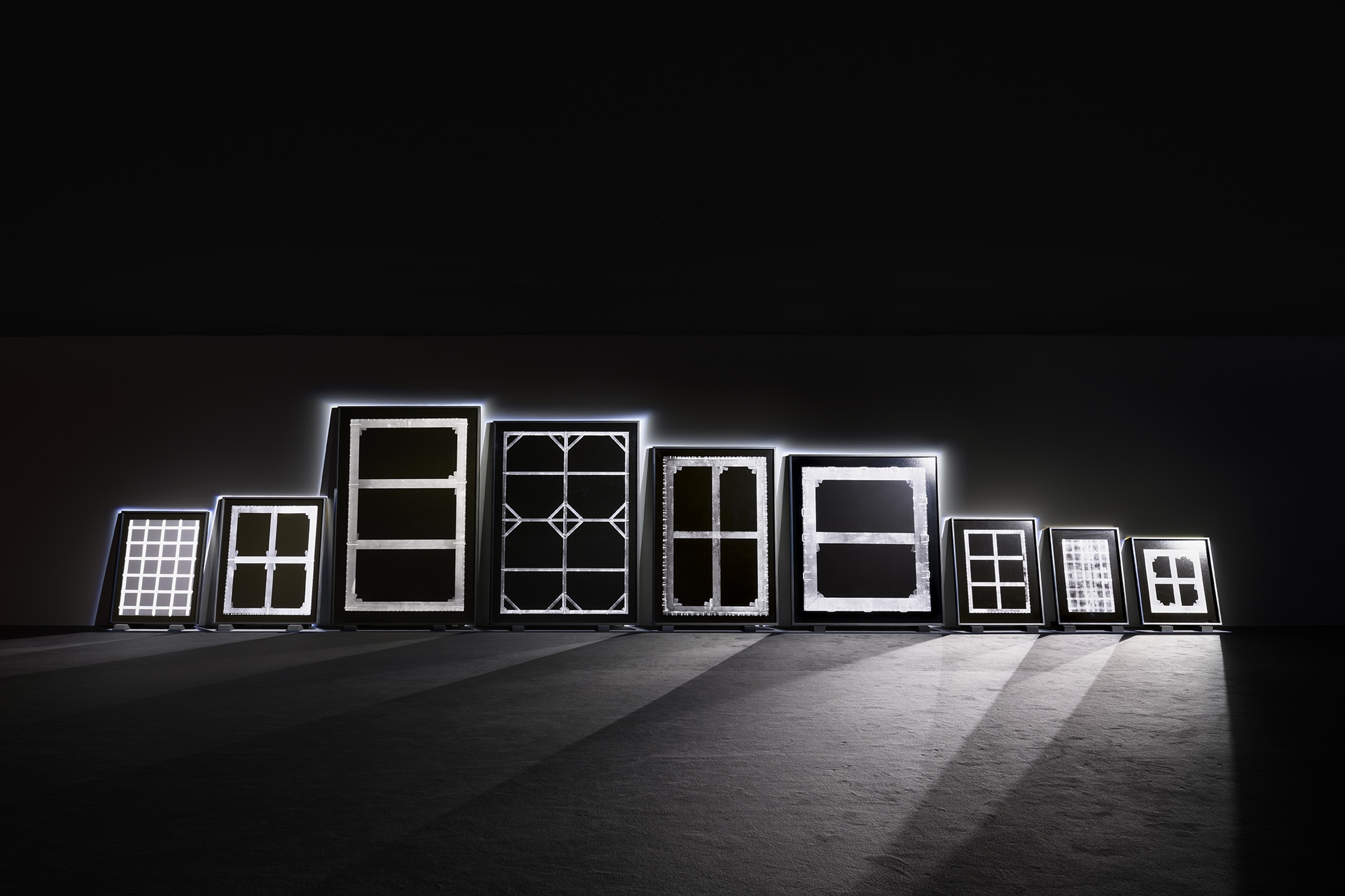Walid Raad, Epilogue IV: The X-Rays, 2021, Nine pigmented inkjet prints, Various dimensions, Installation view Museo Nacional Thyssen-Bornemisza, Madrid, 2021