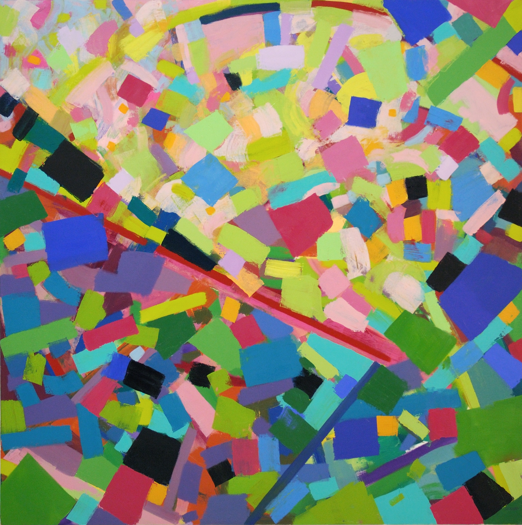 Samia Halaby, Fan Tail, 1982, Oil on canvas, 60 x 60 cm