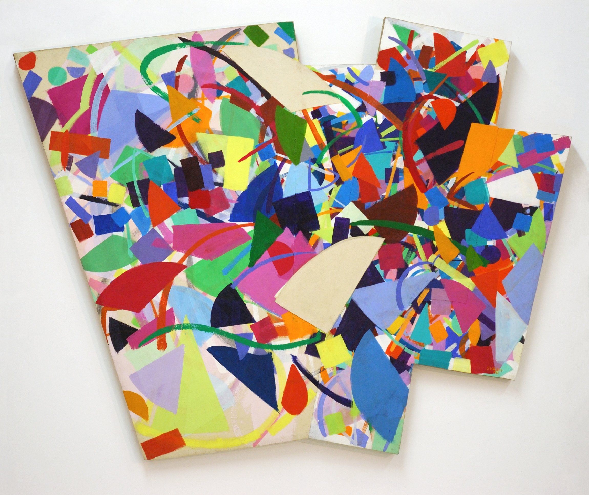 Samia Halaby, Radial Energy I, 1986, Acrylic on canvas, 152.5 x 152.5 cm