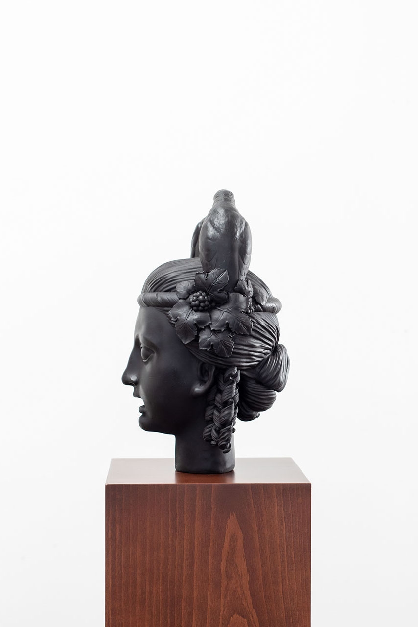 Wael Shawky, Birds head, 2023, Bronze sculpture, 47 × 29 × 28 cm