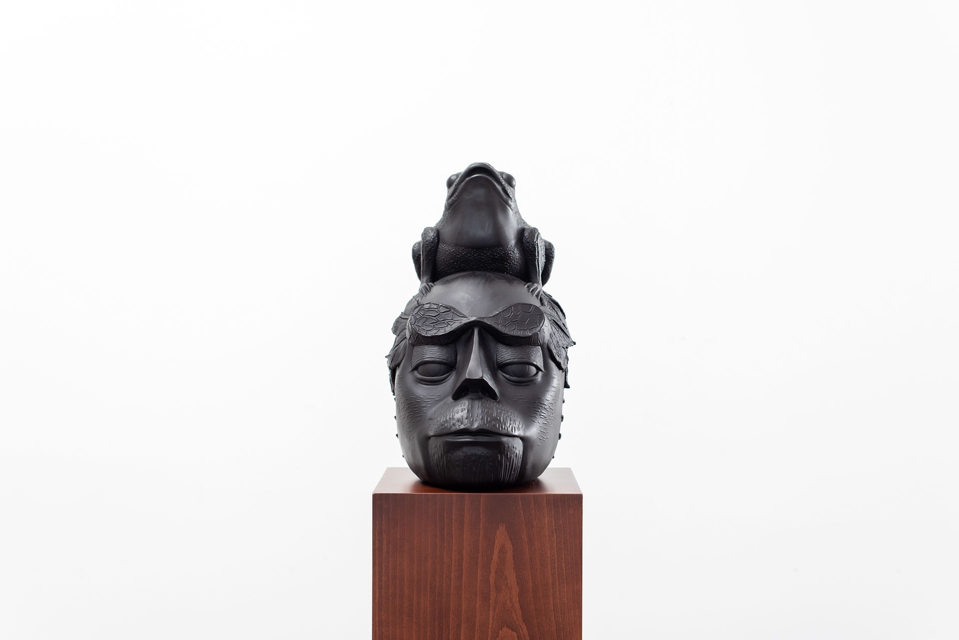 Wael Shawky, Frog head, 2023, Bronze sculpture, 55 × 33 × 46 cm